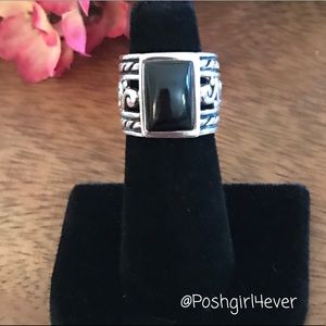 Silpada Black Onyx Sterling Silver Ring Size 5